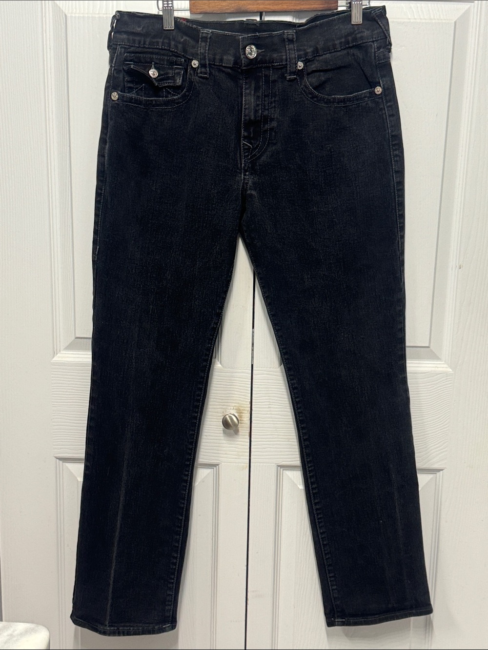 True Religion Men's Black Straight-Leg Jeans